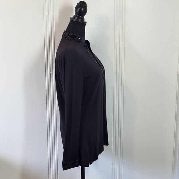 Talbots Black Fancy Top  - Picture 2 of 12